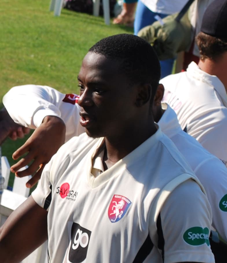 Kagiso Rabada whilst with Kent at the Nevill Ground, Tunbridge Wells in July 2016