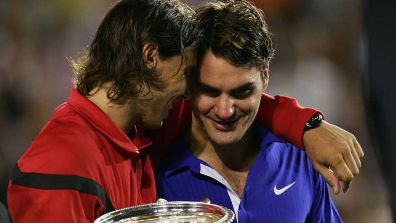 Nadal Consoling Federer