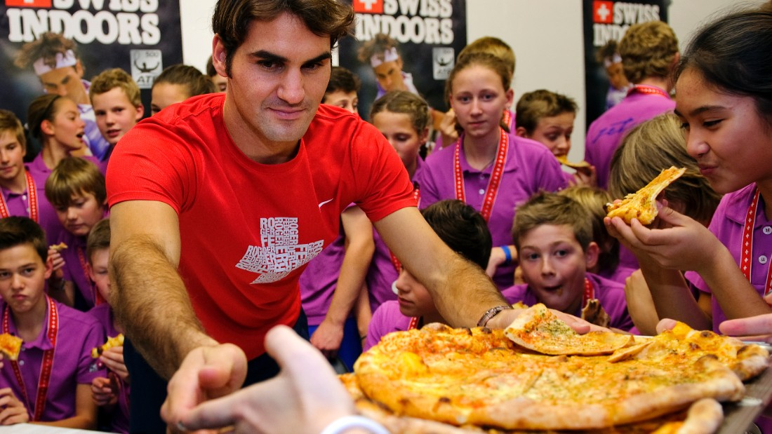 Roger Federer Eating Food