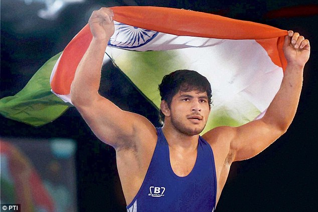 Geeta Phogat Husband Pawan Kumar in Commonwealth 2013