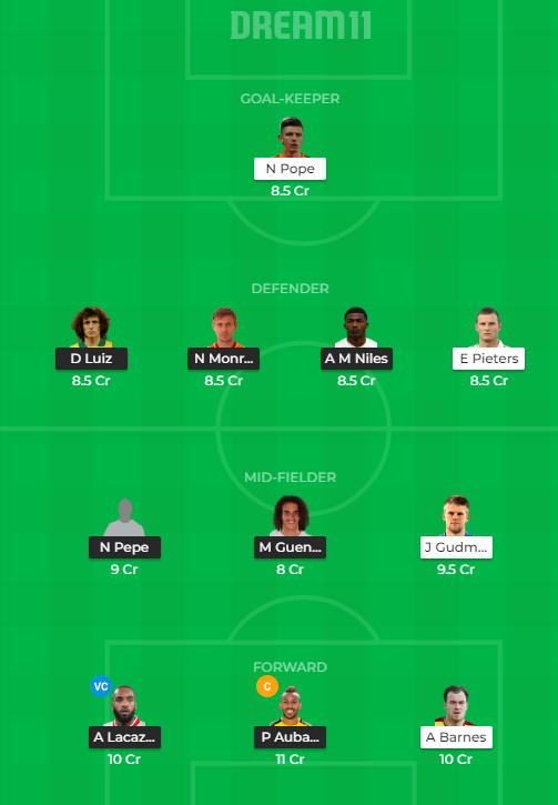 ARS vs BUR Dream11